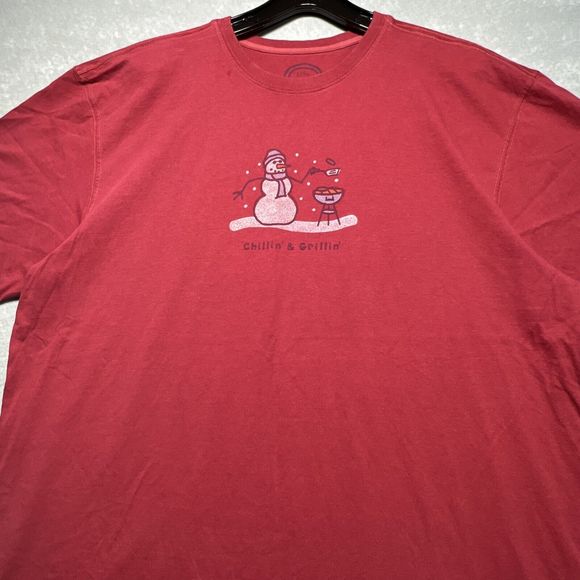 Life Is Good Chill Snowman Red Short Sleeve Men’s Size. XL - Picture 3 of 12